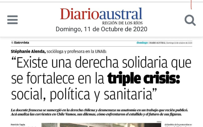 “Existe una derecha solidaria que se fortalece en la triple crisis: social política y sanitaria”